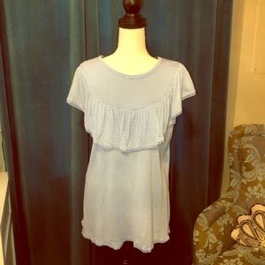 Blue and white stripe shirt